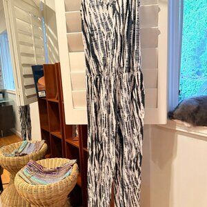 art Collections Tie-Dye Sleeveless Jumpsuit - Black & White Shibori
